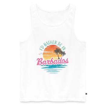 Je préfère être à la Barbade - Débardeur bio Premium Homme - blanc - Devant - Michal (187cm)
