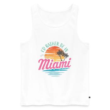 Je préfère être à Miami - Débardeur bio Premium Homme - blanc - Devant - Michal (187cm)