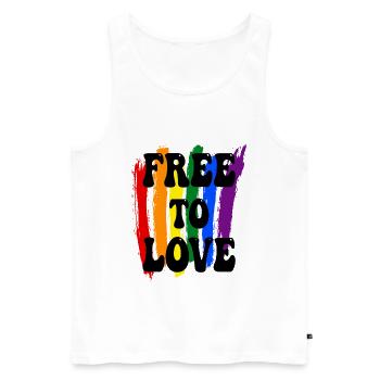 Free To Love LGBTQ Pride - Männer Premium Bio Tank Top - Weiß - Vorne - Michal (187cm)