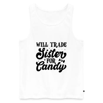 Will Trade Sister For Candy Halloween - Männer Premium Bio Tank Top - Weiß - Vorne - Michal (187cm)