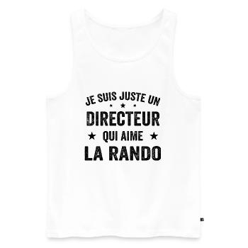 Fier d’être Directeur et Passionné de Randonnée - Débardeur bio Premium Homme - blanc - Devant - Michal (187cm)