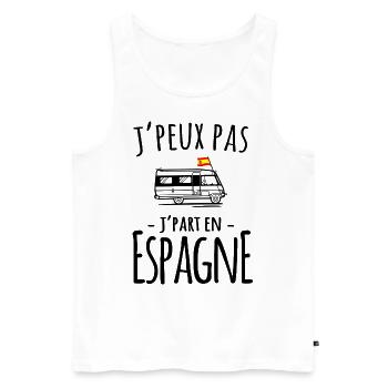 Je part en Espagne - Débardeur bio Premium Homme - blanc - Devant - Michal (187cm)