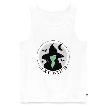 Sexy Witch - Men's Premium Organic Tank Top - white - Front - Michal (187cm)