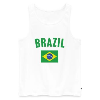 Drapeau du Brésil - Débardeur bio Premium Homme - blanc - Devant - Michal (187cm)