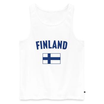 Drapeau de la Finlande - Débardeur bio Premium Homme - blanc - Devant - Michal (187cm)