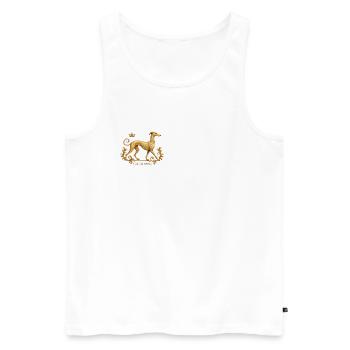 Free the Galgo - Embroidery Nr01 - Men's Premium Organic Tank Top - white - Front - AI Model Male 178 light (178cm)