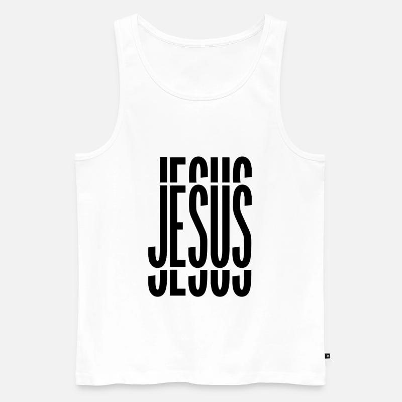 Jesus - Männer Premium Bio Tank Top - Weiß