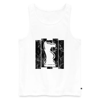 Retro Schach Schachspieler Schachmatt Schachfigur - Männer Premium Bio Tank Top - Weiß - Vorne - Michal (187cm)
