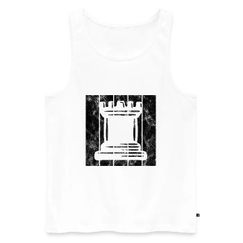 Retro Chess Chess Player Checkmate Chess Piece - Men's Premium Organic Tank Top - white - Front - Michal (187cm)