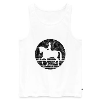 Dressage Équitation Dressage Cavalier Équitation Cheval - Débardeur bio Premium Homme - blanc - Devant - Michal (187cm)