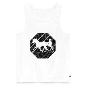 Trabrennen Pferd Pferde Trabrennsport Pferderennen - Männer Premium Bio Tank Top - Weiß - Vorne - Michal (187cm)