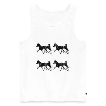 Chevaux de trot Trabrennsport Courses de chevaux - Débardeur bio Premium Homme - blanc - Devant - Michal (187cm)