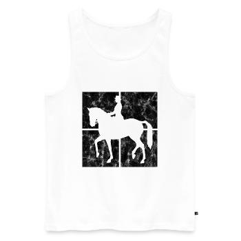 Dressage Équitation Cavaliers de dressage Équitation Équitation - Débardeur bio Premium Homme - blanc - Devant - Michal (187cm)
