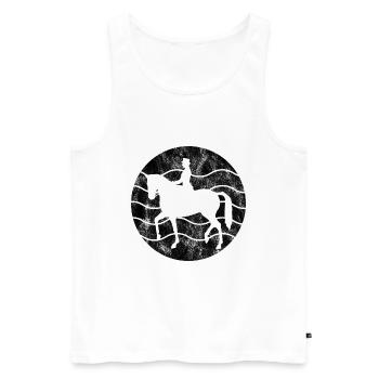 Dressage Cavalier de dressage Cheval d’équitation - Débardeur bio Premium Homme - blanc - Devant - Michal (187cm)