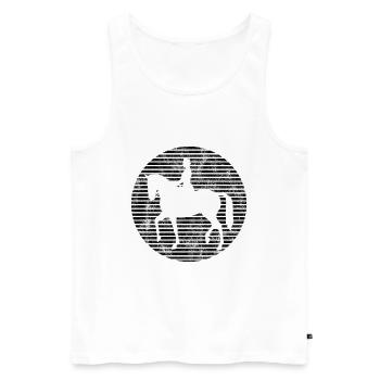 Dressage Cavalier de dressage Cheval d’équitation - Débardeur bio Premium Homme - blanc - Devant - Michal (187cm)