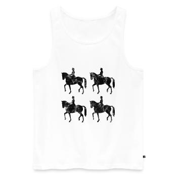 Dressage Dressage Dressage Dressage Cavalier Équitation - Débardeur bio Premium Homme - blanc - Devant - AI Model Male 178 light (178cm)