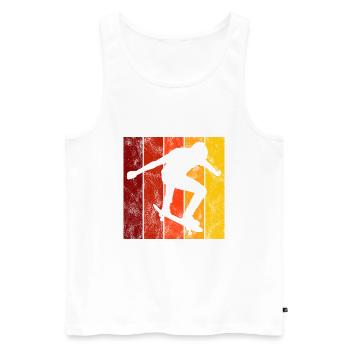 Skateboarder Skateboard Skater Skate Skateing - Débardeur bio Premium Homme - blanc - Devant - Michal (187cm)