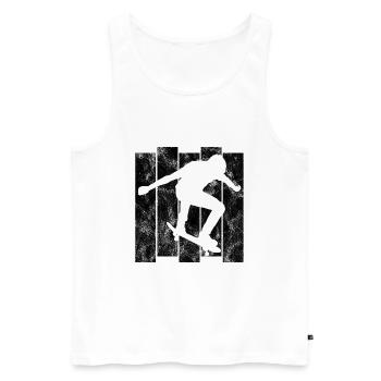 Skateboarder Skateboard Skater Skate Skateing - Männer Premium Bio Tank Top - Weiß - Vorne - Michal (187cm)