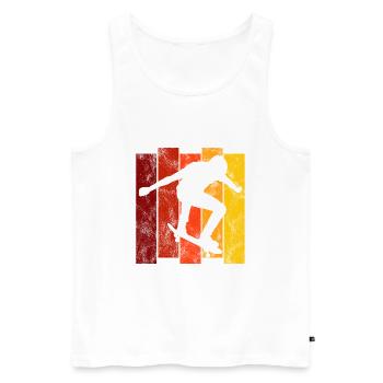 Skateboarder Skateboard Skater Skate Skateing - Débardeur bio Premium Homme - blanc - Devant - Michal (187cm)