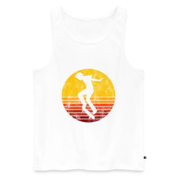 Skateboarder Skateboard Skater Skate Skateing - Débardeur bio Premium Homme - blanc - Devant - Michal (187cm)