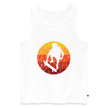 Skateboard Skateboarder Skater Skate Skateing - Débardeur bio Premium Homme - blanc - Devant - Michal (187cm)