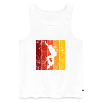 Skateboard Skateboarder Skater Skate Skateing - Men's Premium Organic Tank Top - white - Front - Michal (187cm)