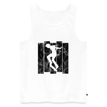 Skateboard Skateboarder Skater Skate Skateing - Débardeur bio Premium Homme - blanc - Devant - Michal (187cm)