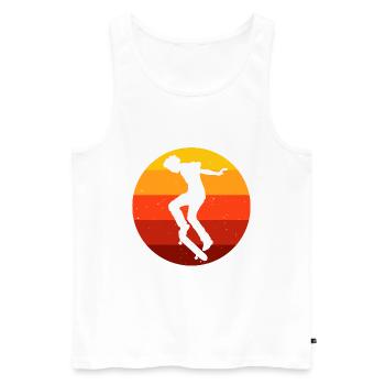 Skateboard Skateboarder Skater Skate Skateing - Débardeur bio Premium Homme - blanc - Devant - Michal (187cm)
