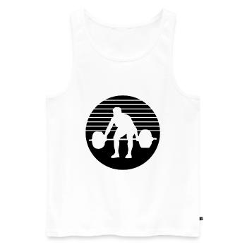Bodybuilding Bodybuilder GYM Fitnessstudio Retro - Männer Premium Bio Tank Top - Weiß - Vorne - Michal (187cm)