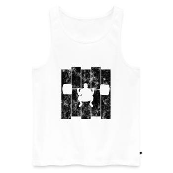 Bodybuilding Bodybuilder GYM Fitnessstudio Retro - Männer Premium Bio Tank Top - Weiß - Vorne - Michal (187cm)