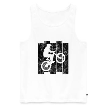 BMX Bike Bike Retro Gift Bicycle Motocross - Men's Premium Organic Tank Top - white - Front - Michal (187cm)