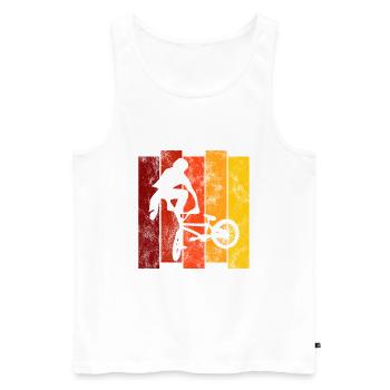 Cadeau rétro de vélo de vélo BMX Vélo Motocross - Débardeur bio Premium Homme - blanc - Devant - Michal (187cm)