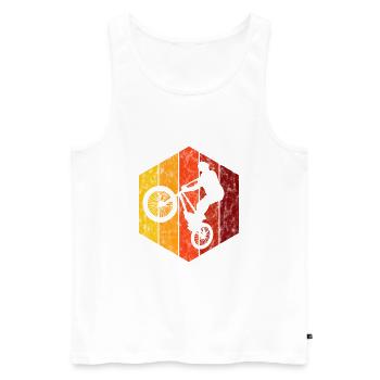 BMX Bike Bike Retro Gift Bicycle Motocross - Men's Premium Organic Tank Top - white - Front - Michal (187cm)