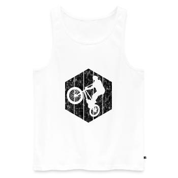BMX Bike Bike Retro Gift Bicycle Motocross - Men's Premium Organic Tank Top - white - Front - Michal (187cm)
