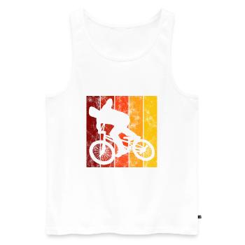 Cadeau rétro de vélo de vélo BMX Vélo Motocross - Débardeur bio Premium Homme - blanc - Devant - Michal (187cm)