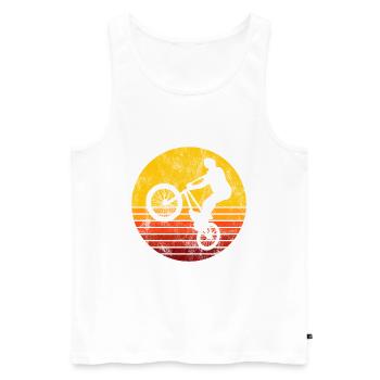 Cadeau rétro de vélo de vélo BMX Vélo Motocross - Débardeur bio Premium Homme - blanc - Devant - Michal (187cm)