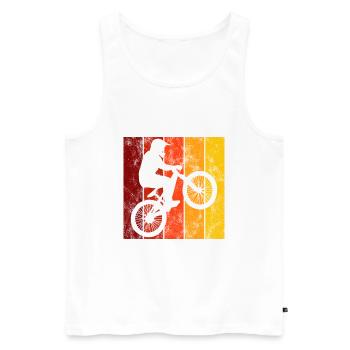Cadeau rétro de vélo de vélo BMX Vélo Motocross - Débardeur bio Premium Homme - blanc - Devant - Michal (187cm)