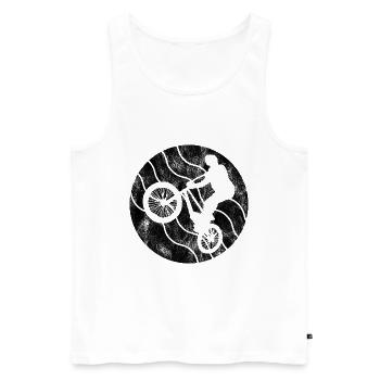 Cadeau rétro de vélo de vélo BMX Vélo Motocross - Débardeur bio Premium Homme - blanc - Devant - Michal (187cm)