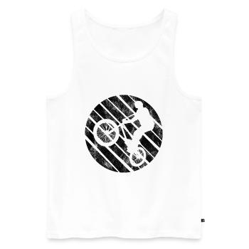 Cadeau rétro de vélo de vélo BMX Vélo Motocross - Débardeur bio Premium Homme - blanc - Devant - Michal (187cm)
