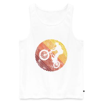 BMX Bike Bike Retro Gift Bicycle Motocross - Men's Premium Organic Tank Top - white - Front - Michal (187cm)