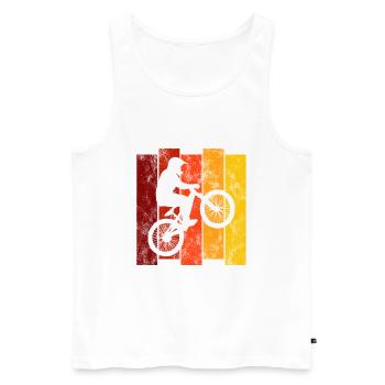 BMX Vélo Vélo Rétro Cadeau Vélo Motocross - Débardeur bio Premium Homme - blanc - Devant - Michal (187cm)