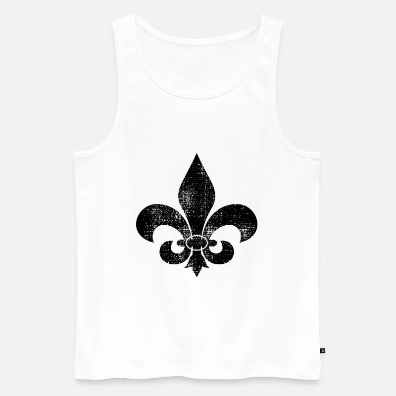 FLEUR DE LIS - Männer Premium Bio Tank Top - Weiß