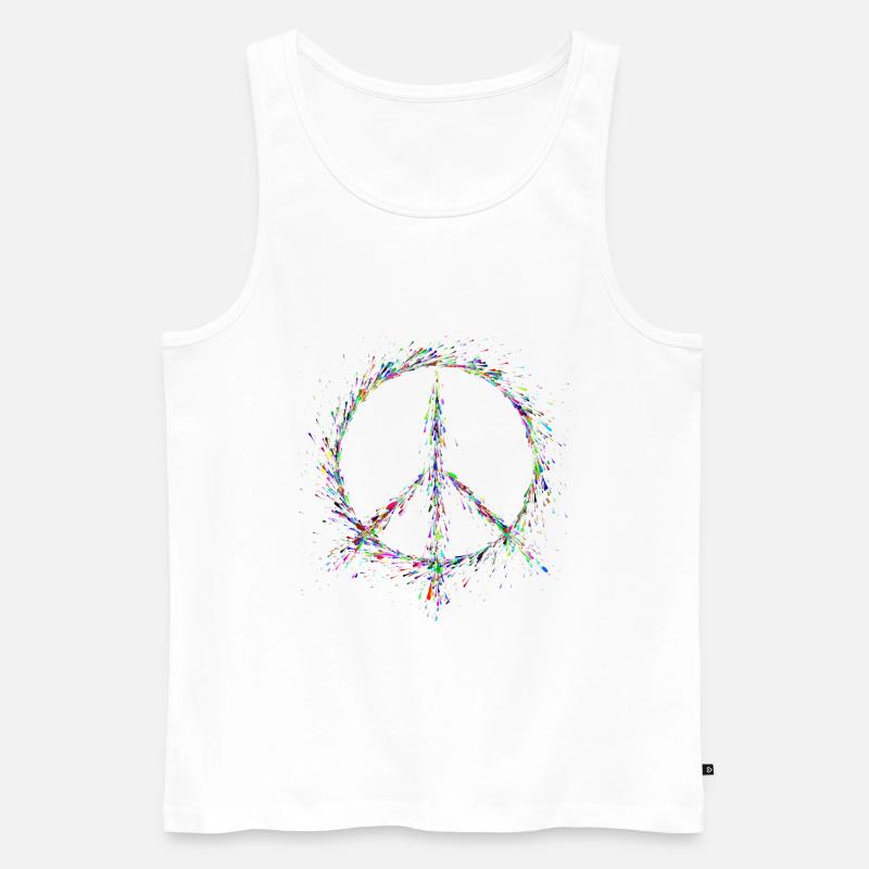 Frieden in den Farbtropfen - Männer Premium Bio Tank Top - Weiß