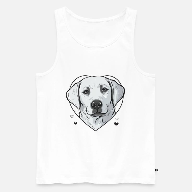 Labrador Herz - Männer Premium Bio Tank Top - Weiß