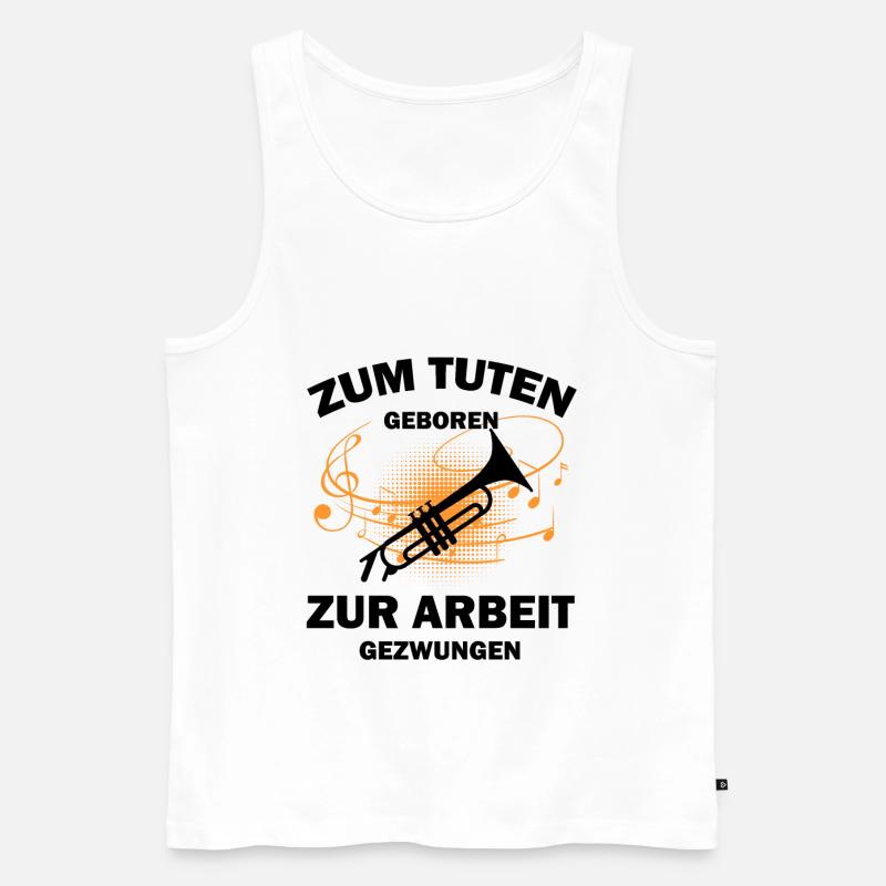Trompete Trompeter - Männer Premium Bio Tank Top - Weiß