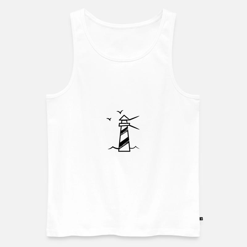 Maritim Meer Leuchtturm - Männer Premium Bio Tank Top - Weiß