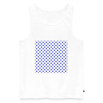 Polka Dot blanc et bleu - Débardeur bio Premium Homme - blanc - Devant - AI Model Male 178 light (178cm)