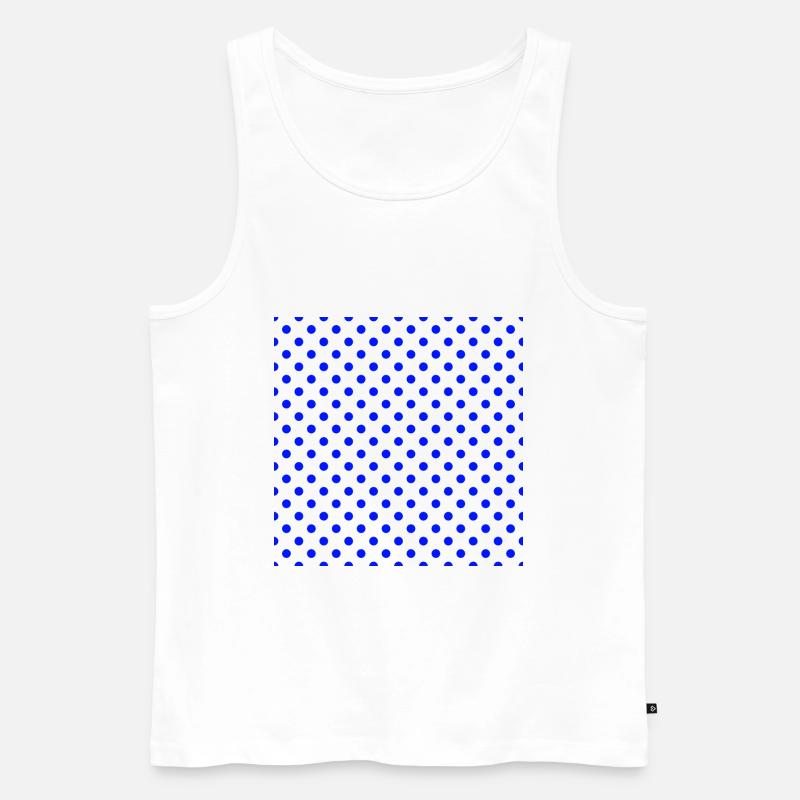 Polka Dot blanc et bleu - Débardeur bio Premium Homme - blanc