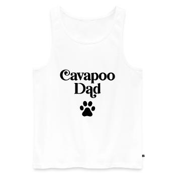 Papa Cavapoo - Débardeur bio Premium Homme - blanc - Devant - AI Model Male 178 light (178cm)