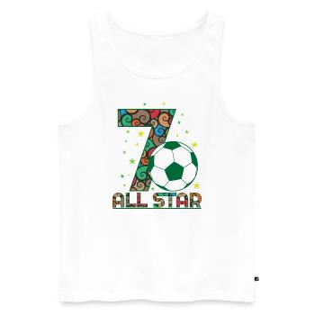 7th Birthday Football All Star 7 Years - Men's Premium Organic Tank Top - white - Front - AI Model Male 178 light (178cm)
